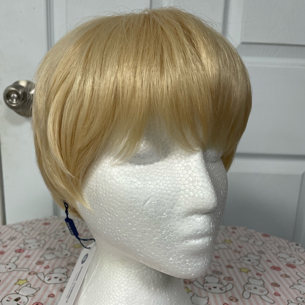 Wig Cosplay Light blonde Short Pixie Cut With Bangs Halloween
